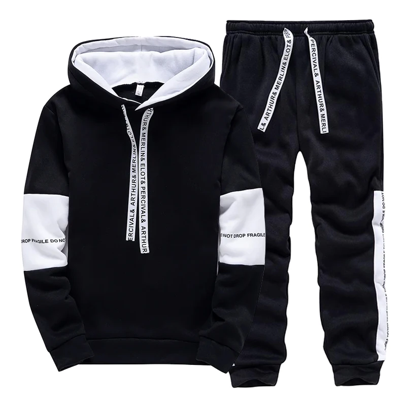 Winter Clothing Hoodie - Tuta Sportiva da Uomo Bianca e
