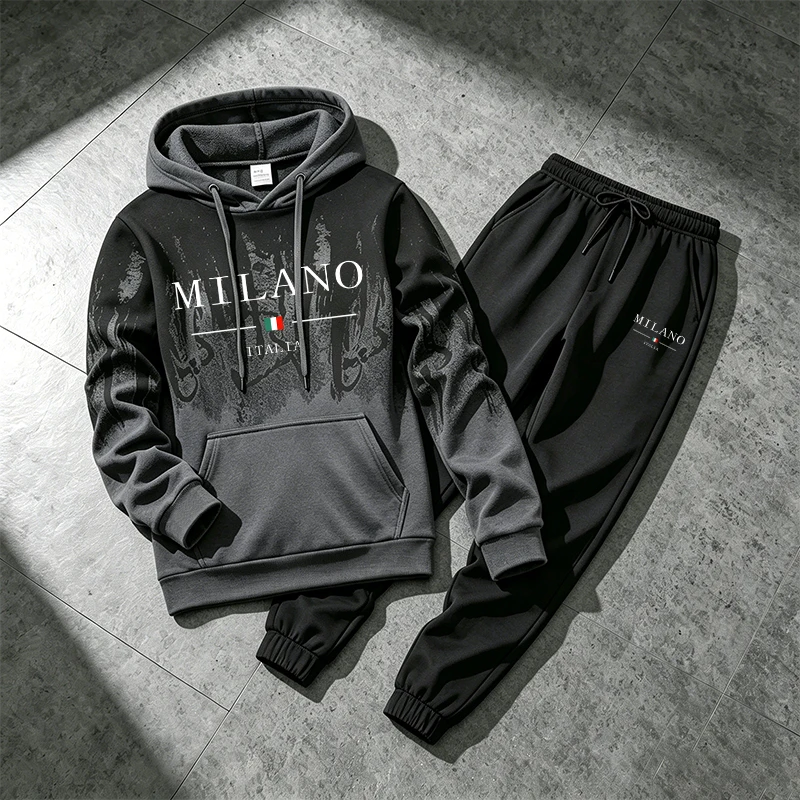 Winter Clothing Hoodie - Tuta da uomo con felpa con