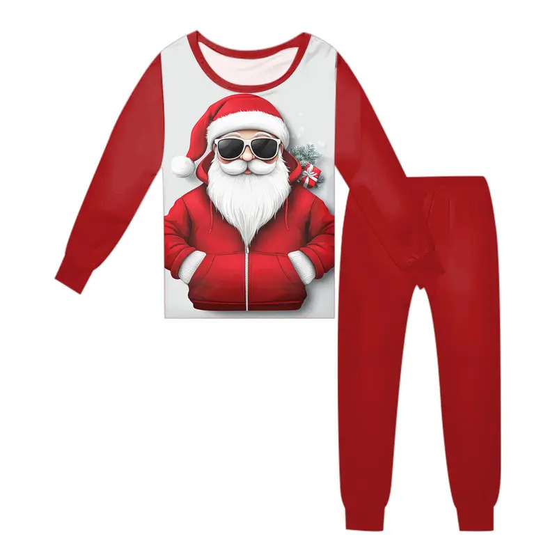 Winter Clothing Youtube - Pigiama natalizio rosso Babbo Natale per