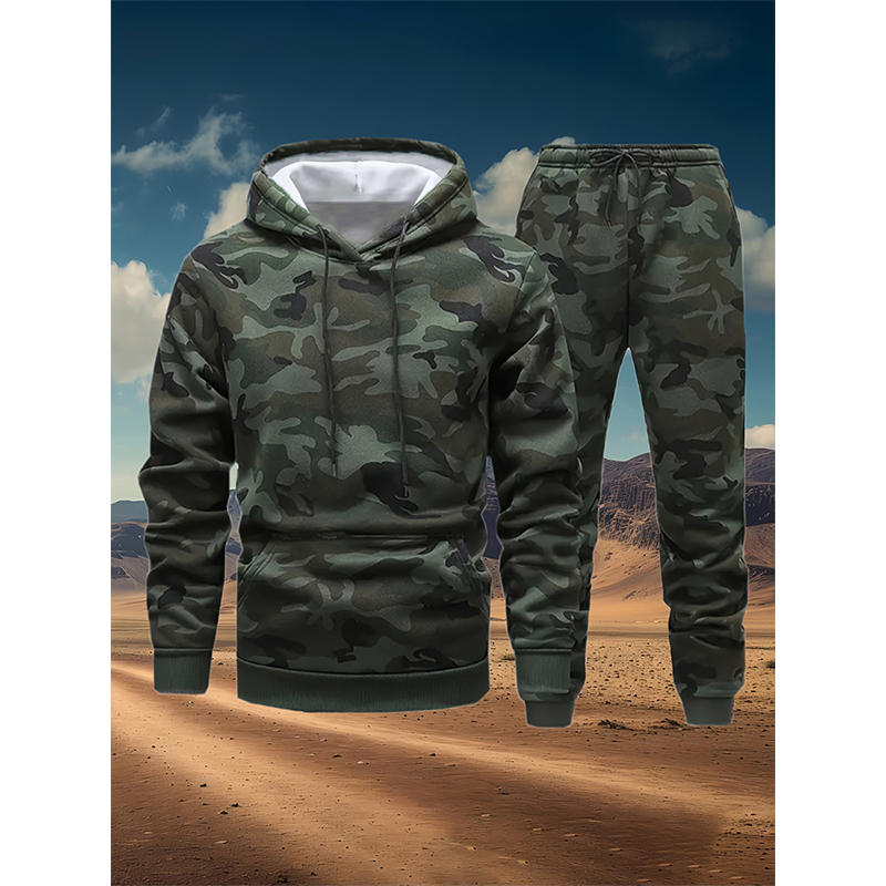 Winter Clothing Hoodie - Completi Autunnali con Stampa Mimetica 3D,