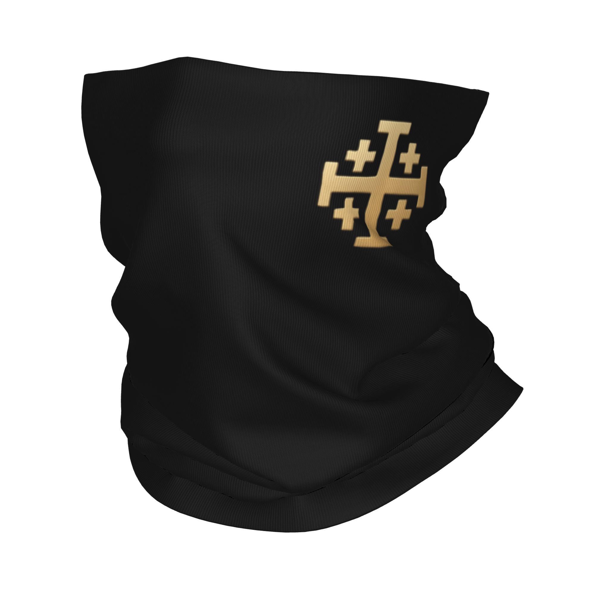 Wool Balaclava Knit - Bandana con Croce di Gerusalemme, Copricollo